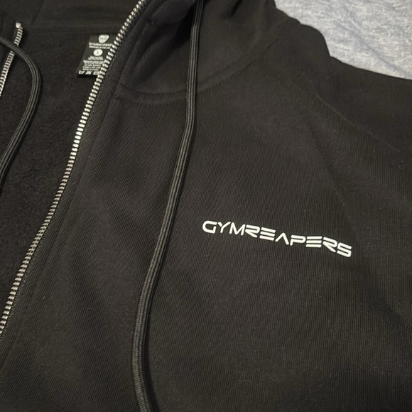 GYMREAPERS Ascend Zip-up Hoodie in Black/White - Picture 2 of 3
